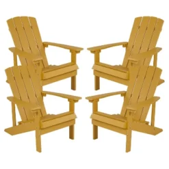 Emma And Oliver 4 Pack Outdoor All-Weather Poly Resin Wood Adirondack Chairs -Crosley Shop GUEST f4d990a6 1c55 4141 b94e f67af8b4bb72