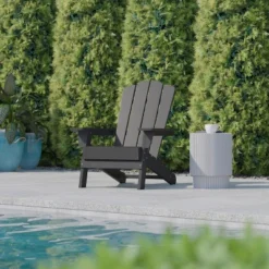 Flash Furniture Newport Adirondack Chair With Cup Holder, Weather Resistant HDPE Adirondack Chair -Crosley Shop GUEST f5d7e89b b18c 4d41 a9bf 3ae48edb16e2