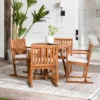 Saracina Home 5pc Modern Slatted Acacia Outdoor Dining Set With Round Table -Crosley Shop GUEST f672d288 ff00 41ad a64f 6c679f3bc4b6