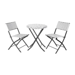 Emma And Oliver Three Piece Folding French Bistro Set In PE Rattan With Metal Frames For Indoor And Outdoor Use 29 Emma And Oliver Three Piece Folding French Bistro Set In PE Rattan With Metal Frames For Indoor And Outdoor Use -Crosley Shop GUEST f6805da0 94f6 4849 a37e 5d6dc7ba9f19