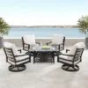 5pc Outdoor Dining Set With 48" Rectangle Fire Table & Deep Seating Swivel Rocking Chairs, Wind Blocker Lid & Covers - Oakland Living 1 5pc Outdoor Dining Set With 48" Rectangle Fire Table & Deep Seating Swivel Rocking Chairs, Wind Blocker Lid & Covers - Oakland Living -Crosley Shop GUEST f78acd55 a3fe 4aa6 86b3 b2e5432cba21