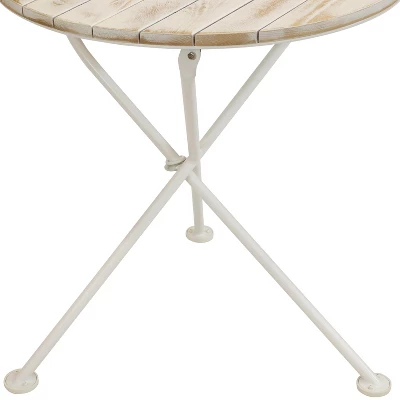 Sunnydaze Decor Sunnydaze Indoor/Outdoor French Country Chestnut Wood Folding Round Bistro Table - 28"- White 8 Sunnydaze Decor Sunnydaze Indoor/Outdoor French Country Chestnut Wood Folding Round Bistro Table - 28"- White - Image 6
