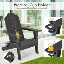 Costway Patio Folding Adirondack Chair Weather Resistant Cup Holder Yard -Crosley Shop GUEST f84008c9 24a8 4de0 8bab 589b13bd3328