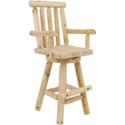 Sunnydaze Decor Sunnydaze Unfinished Fir Wood Log Cabin Style Rustic Swivel Bar Stool -Crosley Shop GUEST f84c4918 1808 4065 9574 a9b931df6c1b