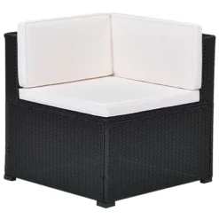 5pc Wicker Patio Conversation Set With Cushions - Black/Beige - GODEER -Crosley Shop GUEST f86171c2 8066 466b a0ef a49f14a3f4b9