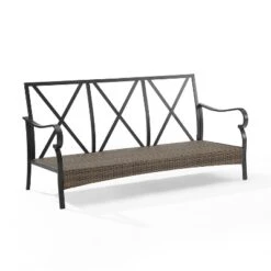 Dahlia Outdoor Steel Sofa Taupe/Matte Black - Crosley -Crosley Shop GUEST f895d8bc 00b7 4c56 b8f7 4f667d0f2ad8
