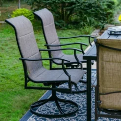 7pc Outdoor Dining Set With With Padded Sling Chairs & Metal Rectangle Table With Umbrella Hole - Captiva Designs -Crosley Shop GUEST f8a44b48 3442 4ce7 b513 1f2df04c3112