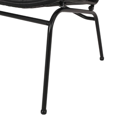 Condessa Patio Hammock Weave Loveseat Bench - Black - Christopher Knight Home 5 Condessa Patio Hammock Weave Loveseat Bench - Black - Christopher Knight Home - Image 3