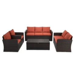 5pc Wicker Outdoor Conversation Set - EDYO LIVING -Crosley Shop GUEST f99bd4fb 844f 45bd 8d83 ed6a6f7f79c4