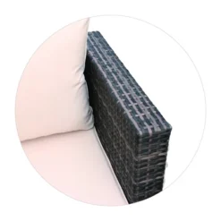 4pc Wicker Patio Sectional Seating Set With Sofa, Arm Chair, Ottoman & Accent Table - Brown/Beige - GODEER -Crosley Shop GUEST fa6b4afd b044 453d a01d 60ee56f88bca