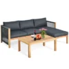 Costway 3PCS Patio Sofa Furniture Set Thick Cushion Acacia Wood -Crosley Shop GUEST fb2ac7ee 67cd 4b94 a82f 32cb68c97cea