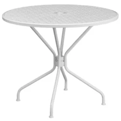 Flash Furniture Oia Commercial Grade 35.25" Round Indoor-Outdoor Steel Patio Table With Umbrella Hole -Crosley Shop GUEST fb42bce3 2b73 45eb ba83 db159e2a1d7c