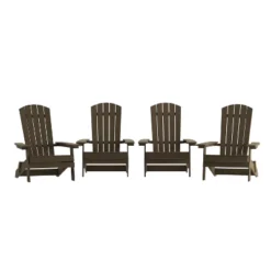 Emma And Oliver Set Of 4 Indoor/Outdoor Poly Resin Folding Adirondack Chairs, All-Weather Chairs For Porch, Patio, Or Sunroom -Crosley Shop GUEST fc2457c0 8a93 4b03 81e1 849cbfc17c68