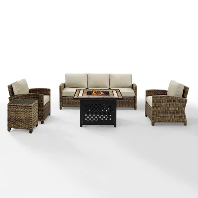Bradenton 5pc Outdoor Wicker Conversation Set With Fire Table - Crosley 21 Bradenton 5pc Outdoor Wicker Conversation Set With Fire Table - Crosley - Image 19