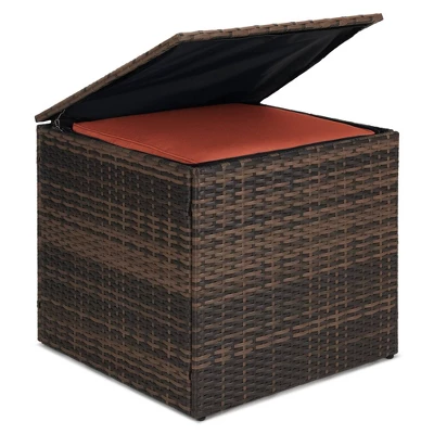 6pc Wicker Outdoor Conversation Set With Cushions - Orange - EDYO LIVING 16 6pc Wicker Outdoor Conversation Set With Cushions - Orange - EDYO LIVING - Image 14