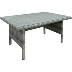 6pc Wicker Patio Set With Glass Table Ottomans - Gray/Dark Gray - GODEER -Crosley Shop GUEST fe4d3ca6 ac2f 42ab 8b49 e89c413769f1