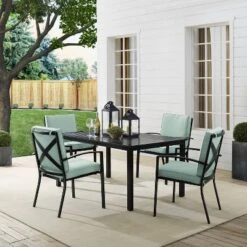 Kaplan 5pc Outdoor Dining Set With Arm Chairs Mist/Oil Rubbed Bronze - Crosley -Crosley Shop GUEST feb7bfce 6491 4a77 849a e17d2d1dbee3