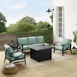 Kaplan 5pc Outdoor Sofa Set With Fire Table - Mist - Crosley 21 Kaplan 5pc Outdoor Sofa Set With Fire Table - Mist - Crosley -Crosley Shop GUEST fec4d3f7 b704 4af8 acea b981111697fd