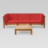 Brava 4pc Acacia Modular Sofa And Table Set - Teak/Red - Christopher Knight Home -Crosley Shop GUEST fee884a5 393f 4364 bfdd d9a8f0e4d121