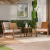 Saracina Home 3pc Modern Slat-Back Acacia Outdoor Conversation Set With Cushions -Crosley Shop GUEST ff43bf54 5c8e 4ce6 8b54 e6fa383520d6