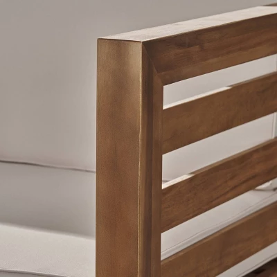 Oana 6pc Acacia Wood Sofa Chat Set Teak/Beige - Christopher Knight Home 6 Oana 6pc Acacia Wood Sofa Chat Set Teak/Beige - Christopher Knight Home - Image 4