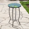 Northlight 19" Blue And Green Peacock Glass Patio Side Table -Crosley Shop GUEST ffd06762 992a 4559 806d e650a33bea9f